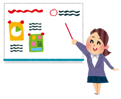 free-illustration-whiteboard-memo-woman-irasutoya