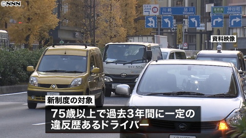 75歳以上の違反経歴者に実車試験へ