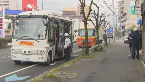 自動運転バスが接触事故　広島