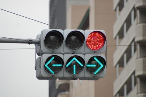 右折信号が青になったから進んだのに対向の直進車に鳴らされたんやが?