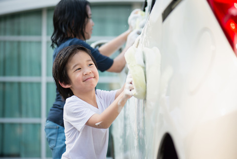 洗車して