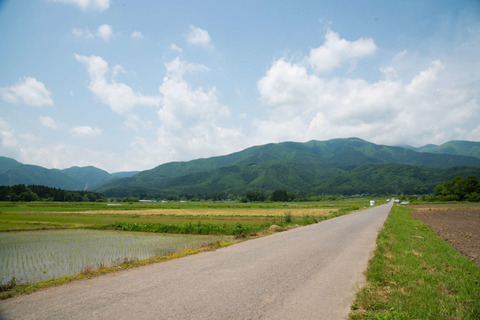 交通量の少ない田舎道