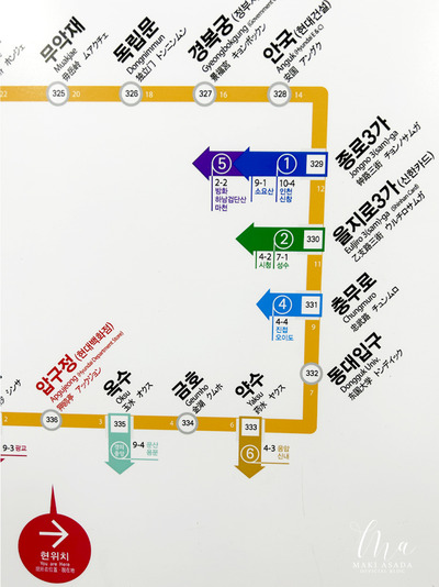日本語でも書いてある路線図