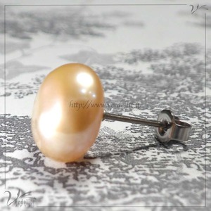 淡水真珠シングルピアス1d04