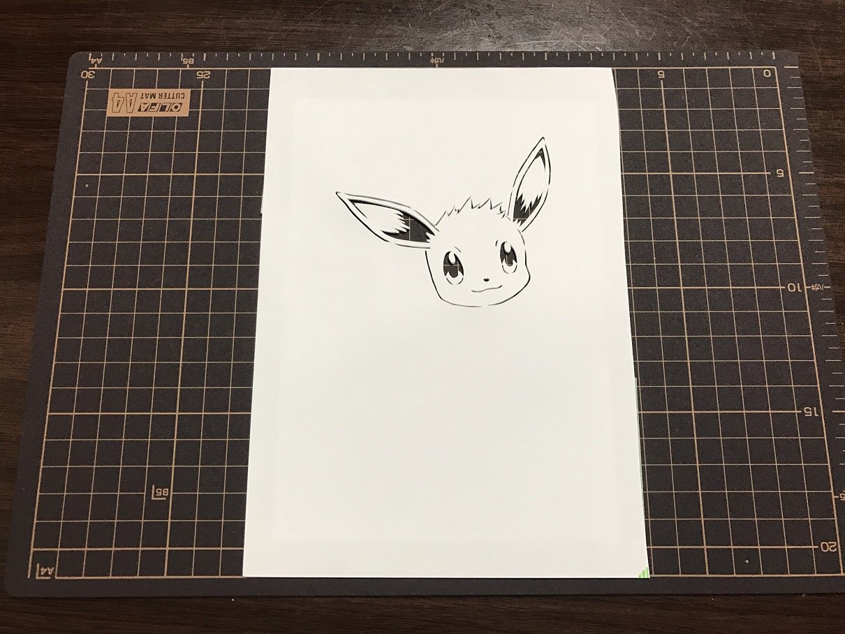切り絵 ポケモンシリーズから イーブイ その1 Soujuの切り絵日記