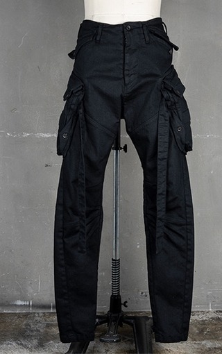 JULIUS PERMANENT レイヤードバギーガスマスクカーゴ アーカイブ JULIUS 2024-25AW ミリタリーアイテム ガスマスクパンツスタイリング