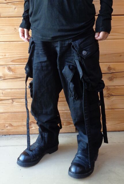 パンツ JULIUS 757PAM13-BW size1 JULIUS】ユリウス『ブリーチデニム ガスマスクカーゴパンツ