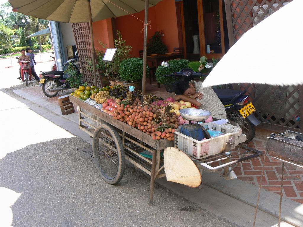 ビエンチャンをうろうろ 野菜売りと果物売り ベトナムをうろうろ ついでにカンボジアもうろうろ おまけで上海も ラオス タイ