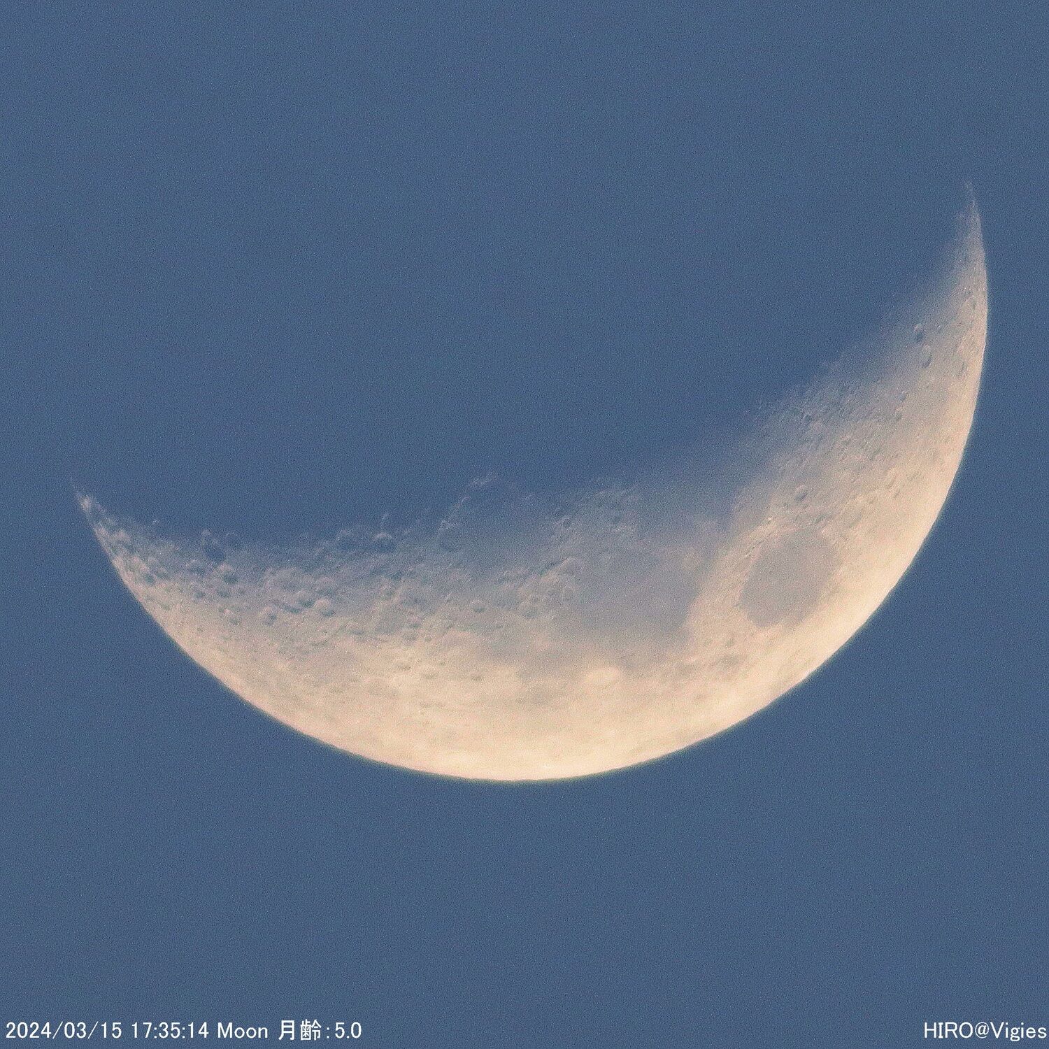 令和6(2024)年3月15日の天体観測 月の直焦点撮影 : HIROの鳥と星とその他いろいろ