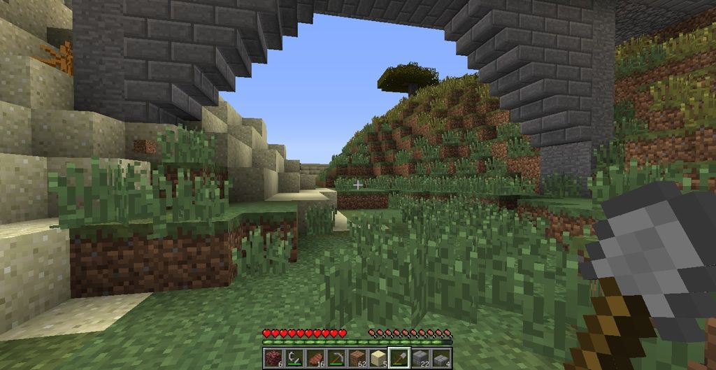 橋の下に川を通す 村から始めるminecraft