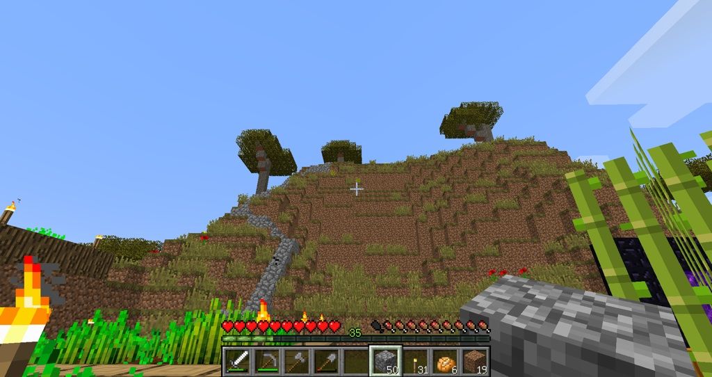 聖なる丘の登山道 村から始めるminecraft 聖なる丘の登山道 村から始めるminecraft