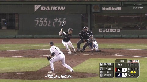 小川龍成がネバネバ打法で相手投手に投げさせた球数www