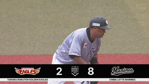 安田・井上連続2ベースで8点目！ロッテ早くも二桁安打達成！