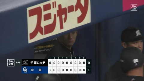 3月24日　中日１－０ロッテ　先発小島が6回途中1失点も打線がチャンスであと1本出ず…9安打放つも完封負けを喫する