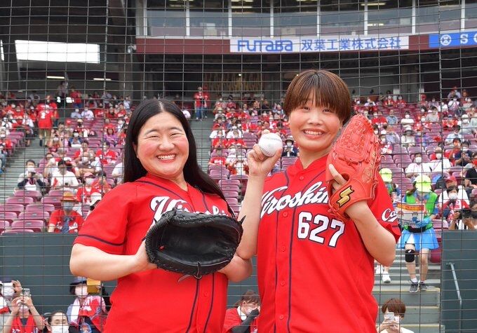 Gif ガンバレルーヤまひるさん 始球式でエゲつないフォークを投げてしまう まとめウォッチ速報