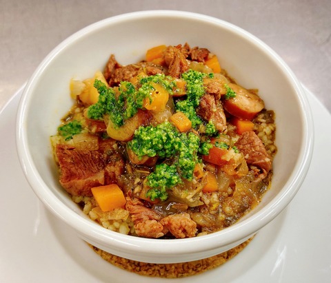 ラム肉とチョリソーのクスクス