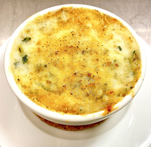 里芋と春菊のグラタン　ブルーチーズ風味