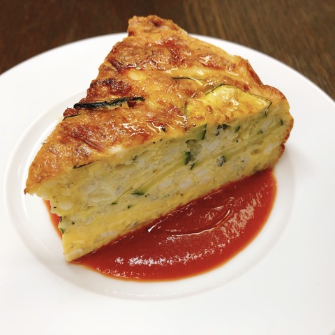 白魚とズッキーニのオムレツ