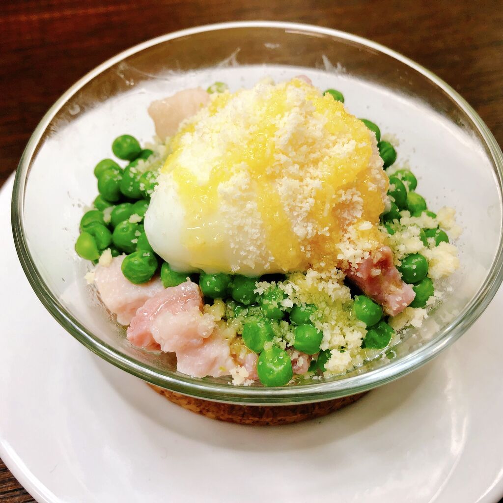 Newデリ 青豆とパンチェッタ 卵の温サラダ Vivo Daily Stand 押上店