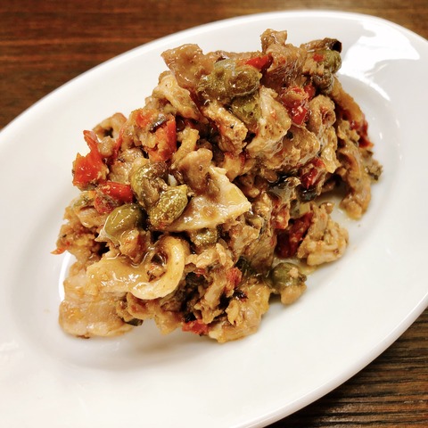 〈豚肉とドライトマトのバルサミコマリネ〉