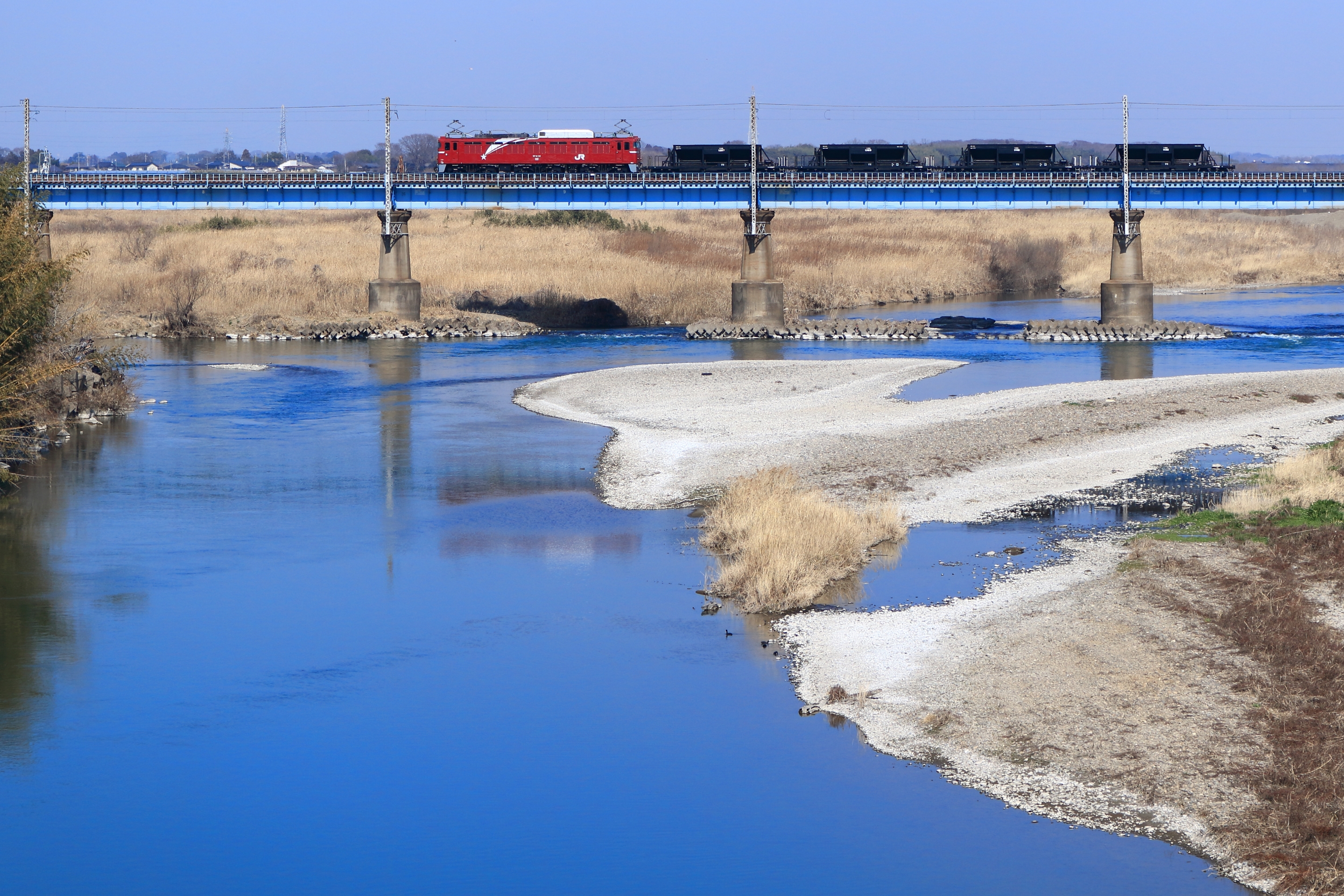 21 02 21 西金駅常駐ホキ 郡山工場入場配給輸送 線路際の常連客