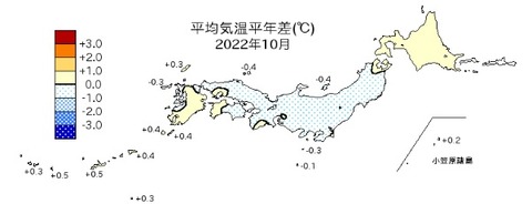 20221115平均気温2022年10月
