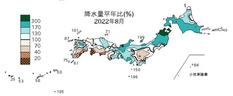 20220919降水量2022年8月