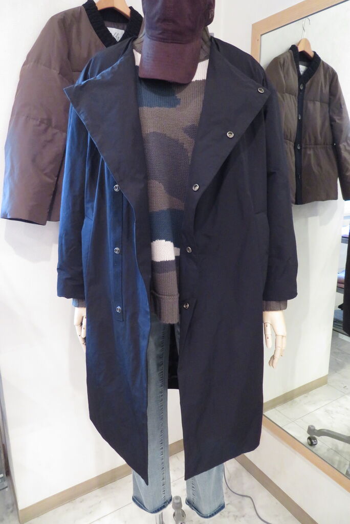 トゥモローランド MACPHEE ポリエステルコットンダウン ノーカラーコート セール】 ポリエステルコットンダウン ノーカラーコート （ダウン