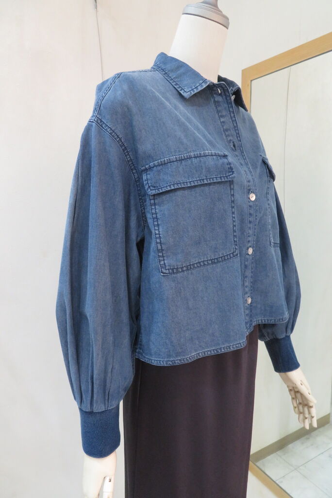 パシオーネ、デニムボリュームスリーブショートシャツ : VOYAGE 北上尾