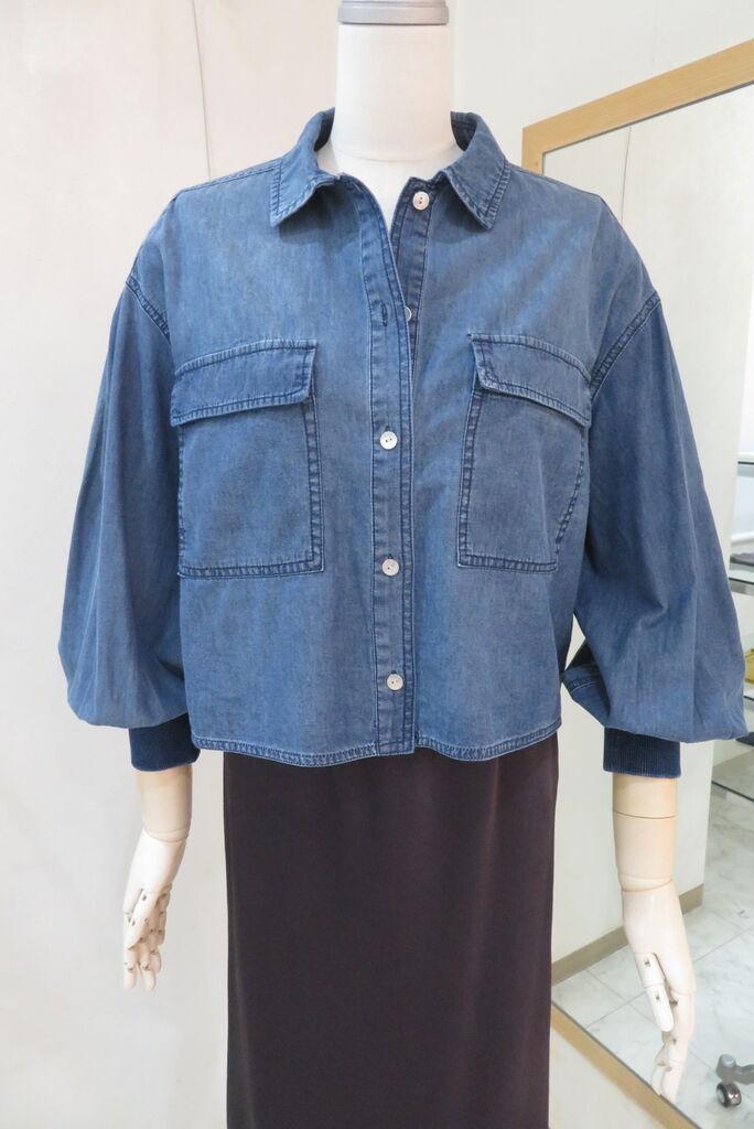 パシオーネ、デニムボリュームスリーブショートシャツ : VOYAGE 北上尾