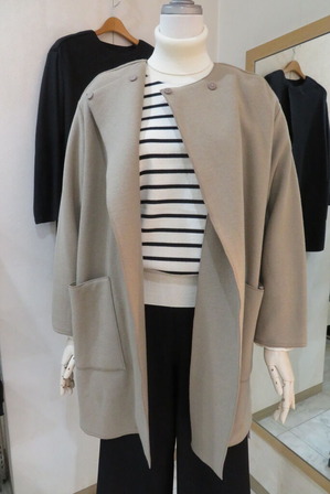 美品☆ BALLSEY ウールナイロンインターロック クルーネックコート ウールナイロンインターロック クルーネックコート