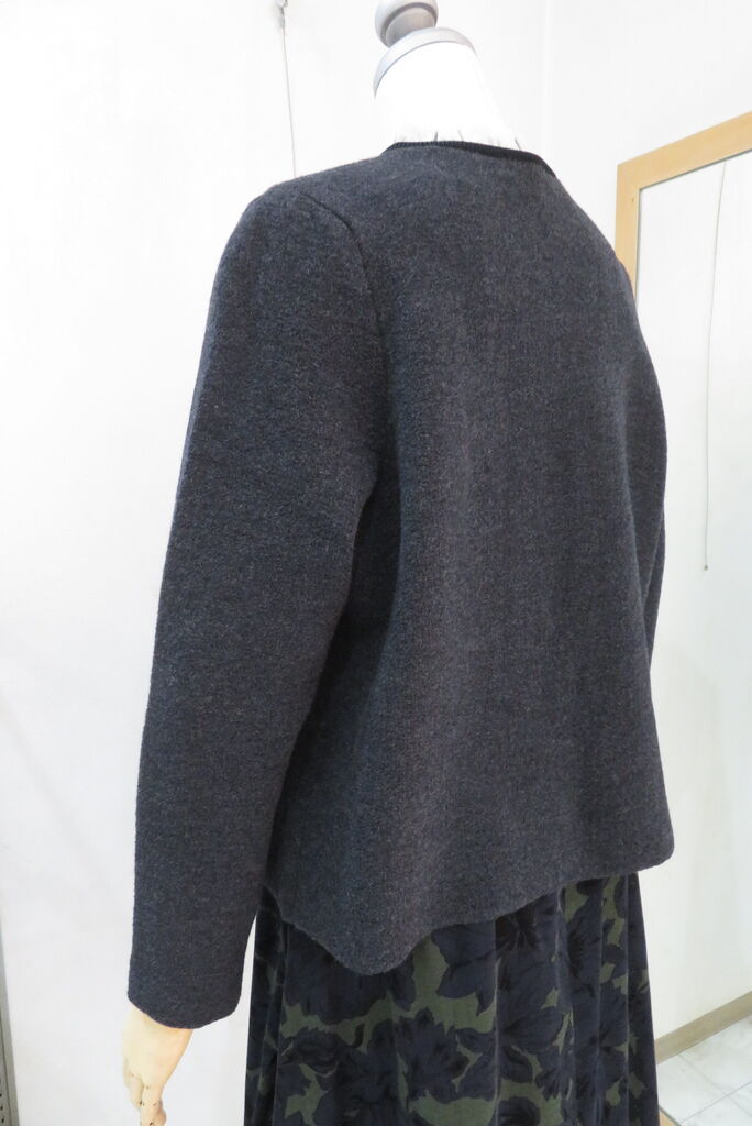 ボールジィ、ウールナイロンブークレーフロントオープンカーディガン