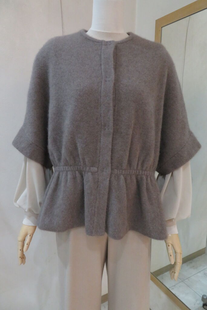 ボールジィ、ダブルフェイスフォックス ウエストギャザーカーディガン