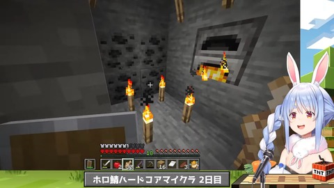 【Minecraft】ホロ鯖ハードコアマイクラ開始！2日目ぺこ！【ホロライブ_兎田ぺこら】 3-44-12 screenshot