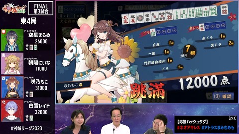 【#神域リーグ2023】ファイナル【ネット麻雀リーグ戦】 3-2-56 screenshot