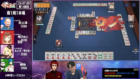 【#神域リーグ2024 第五節】 第13試合~第15試合【ネット麻雀リーグ戦】 2-17-13 screenshot