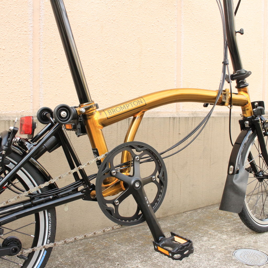 ブロンプトン 自転車 金色 英国 BROMPTON 折りたたみ自転車 イエロー