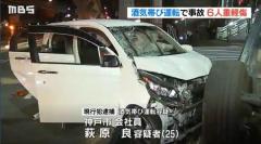 酒気帯びで信号無視、歩行者はねて車に衝突 ６人重軽傷 神戸