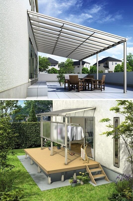 テラス屋根／YKKAPソラリア（テラス囲い）富山県南砺市～テラス屋根の修理、テラス屋根の工事～ : 鍵店 アルミ建材和田