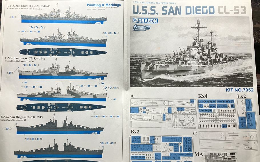 1/700 サンディエゴ プレミアムエディション 未組立 プラモデル　ドラゴン ドラゴン 1/700 アメリカ海軍巡洋艦「サンディエゴ」完成品