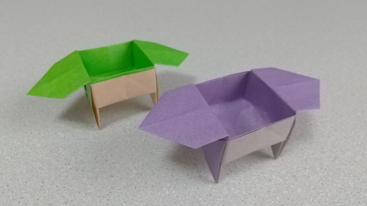 折り紙で作る 足つき三方 折り紙 Origami 和