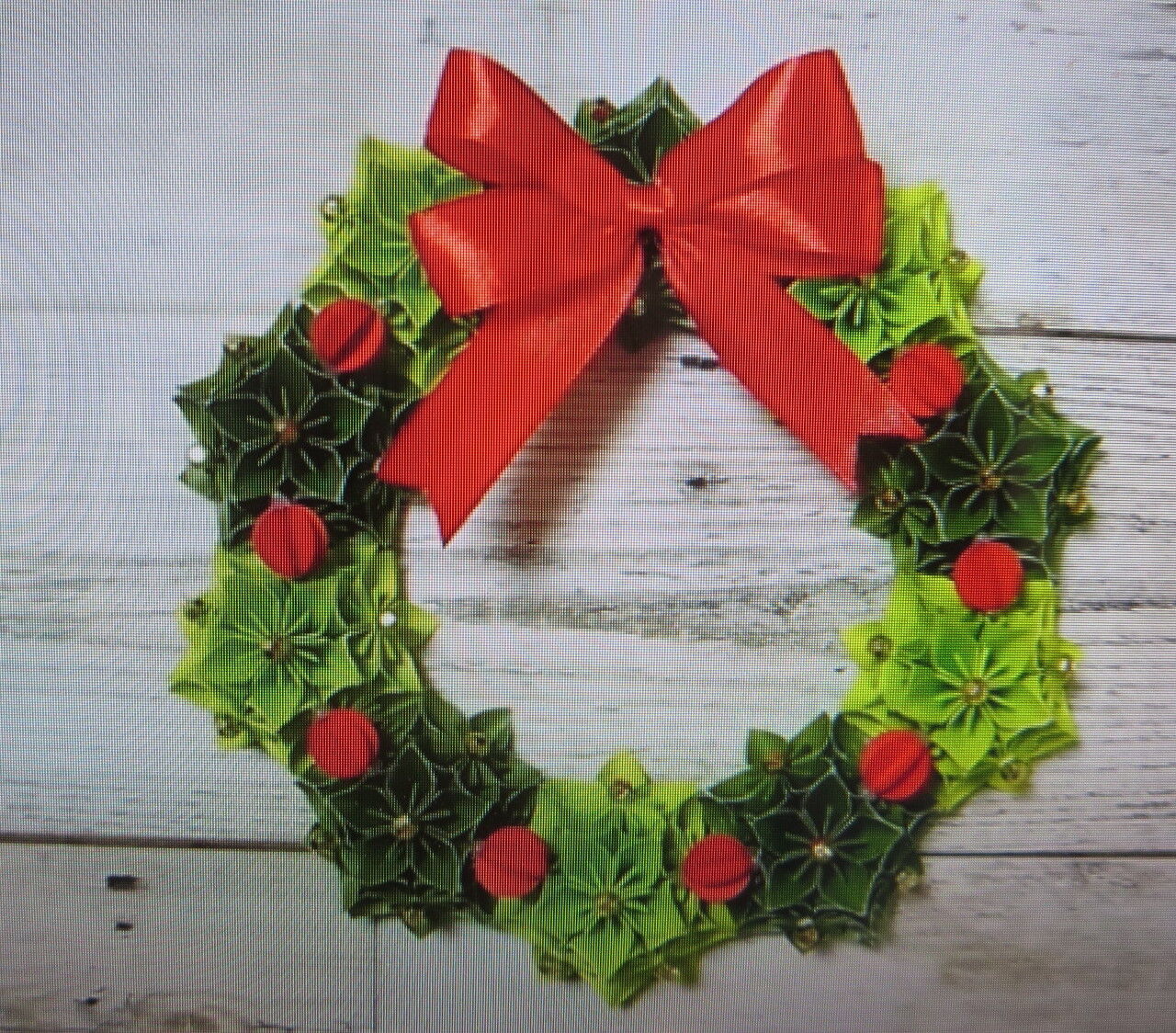 折り紙でクリスマスリース 作り ついでの折 お立ち寄りください 折り紙でクリスマスリース 作り ついでの折 お立ち寄りください