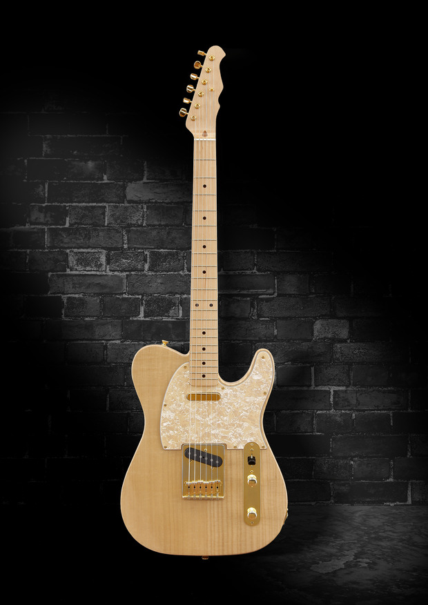 レンガ桐ギター正面