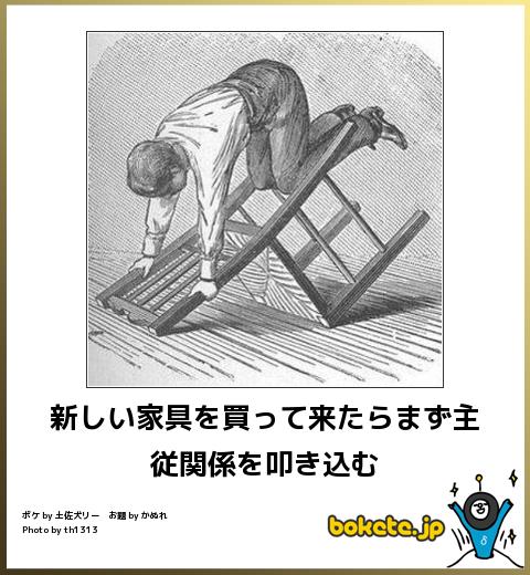 bokete新しい家具を買って来たらまず主従関係を叩き込む
