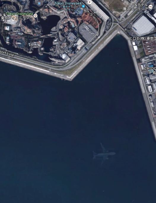 ディズニーシー沖に飛行機が沈んでるんだけど
