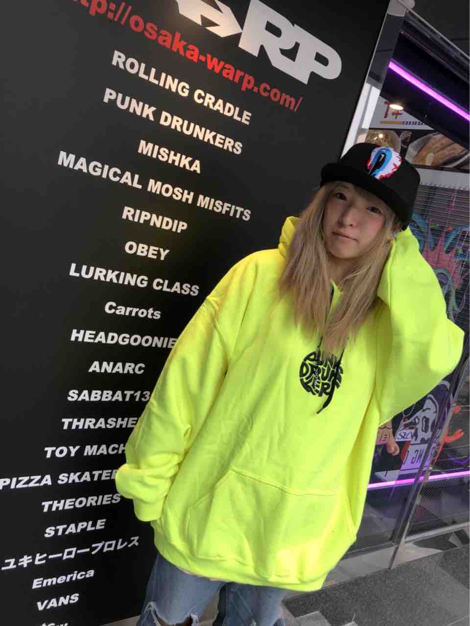 PUNKDRUNKERS WARP 別注 10周年 マルロゴ刺繍 パーカー