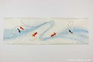 金魚柄の創作和紙(流)