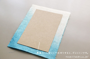フォトフレームと和紙を使った100均DIY (型をつかって水切り)