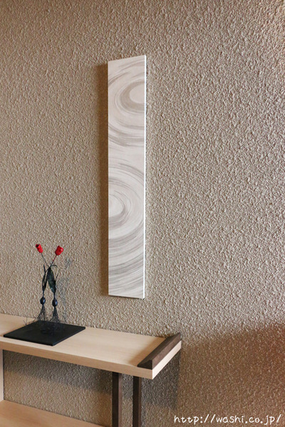 washi art panel 水の波紋柄の和紙インテリアアートパネル(斜めから)