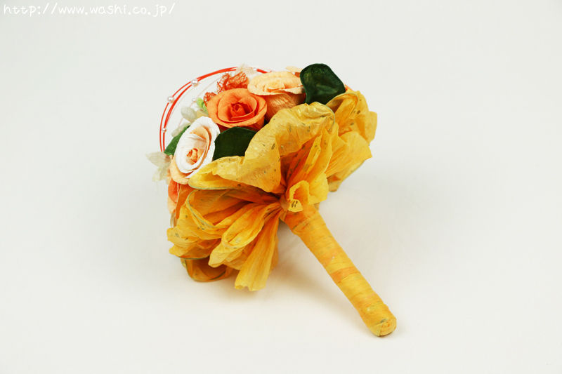 暖かみのあるオレンジ色の和紙ブーケが仲間入り 和紙フラワーギフト 浅倉紙業株式会社 ショールーム 紙あさくら のブログ